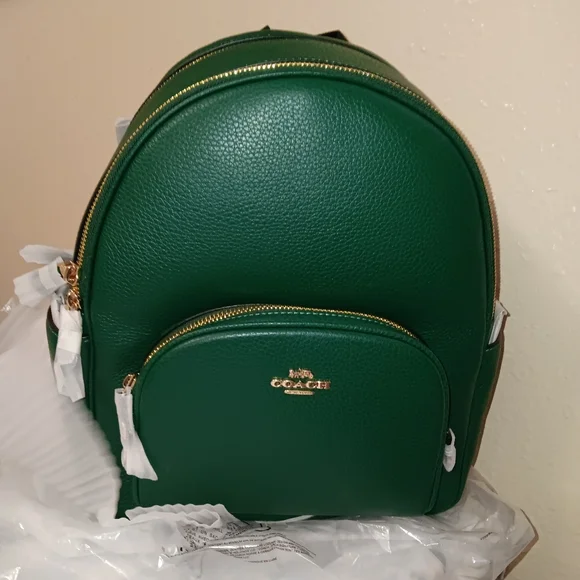 Coach | Bags | Coach Green And Gold Backpack With Luxurious 